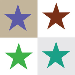 Obraz premium Colorful Star Shape Icon Collection
