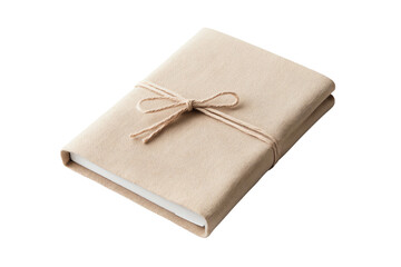 A beautifully wrapped notebook with a twine bow, perfect for journaling or creative writing.