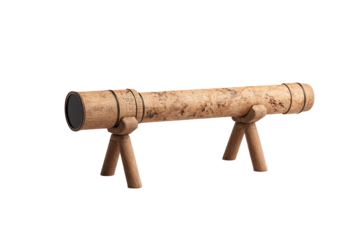 A wooden balance beam designed for gymnastics practice, featuring a natural finish and sturdy support legs.