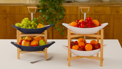 fruit arranged neatly on the table