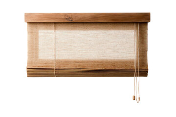 Elegant wooden window blind with natural fabric, designed to enhance interior aesthetics and light control.