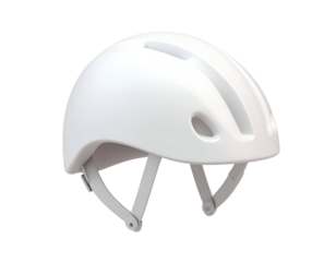 White Bicycle Helmet for Cycling Safety and Protection on Black Background
