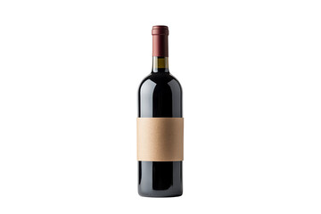Fototapeta premium Premium red wine bottle with a blank label, isolated on a white background, perfect for branding and marketing.