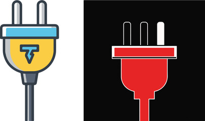 Colorful and Minimalist Electric Plug Icons