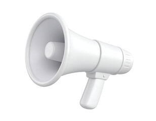 Isolated White Megaphone 3D Render for Public Announcement and Communication
