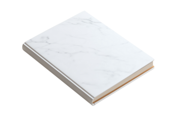 Stylish marble notebook design with a clean, modern aesthetic on a white isolated background.