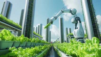 Innovative robotic technology enhances vertical farming for sustainable crop production in an urban greenhouse