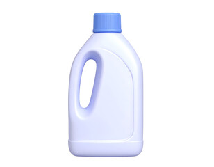 White Plastic Detergent Bottle with Blue Screw Cap Isolated on Black Background