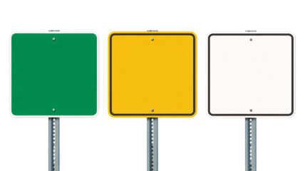 Blank road signs ready for your custom message, signage, and directions