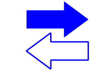 右向きと左向きの青矢印セット