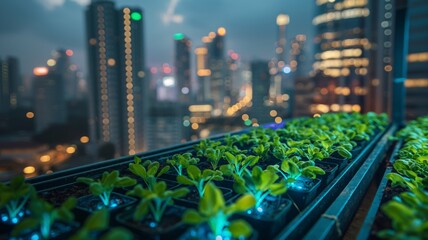 Urban rooftop hydroponics system utilizes AI for sustainable farming in city