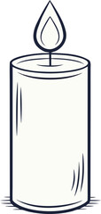 Minimalist line art of a burning candle vector
