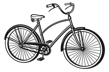 Classic Bicycle Line Art Illustration.