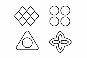 Modern Minimalist Abstract Icon Set Geometric Line Art Vector Shapes & Symmetry Design Pack