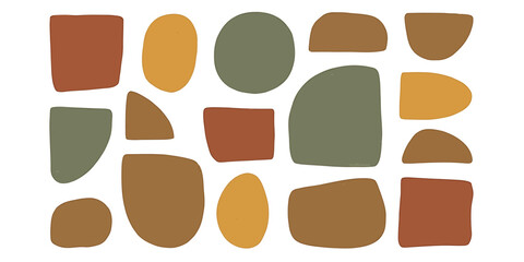 Abstract Organic Shapes and Forms in Earthy Tones - Modern Graphic Design Elements