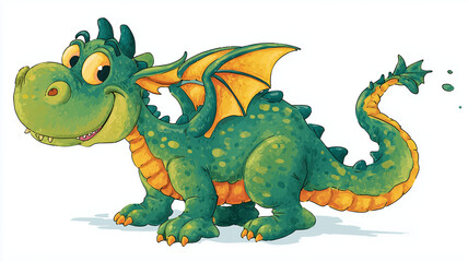 Obraz premium Pokolorowane ilustracje smoków dla dzieci – bajkowe i kolorowe stwory do zabawy i edukacji