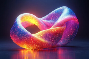 3D render of abstract curved shapes, generative AI image