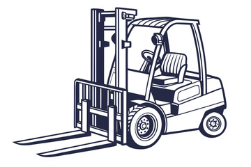 Industrial Forklift Truck Vehicle Illustration.