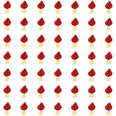 seamless pattern with red mushrooms, best for autumn theme background