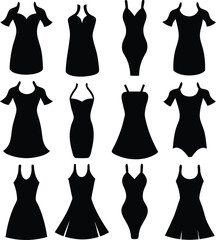 Black Dress Silhouettes: Various Styles for Women's Fashion Design