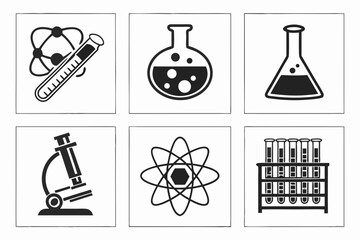 Science Laboratory Equipment Icons Collection 1.