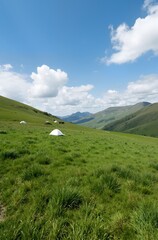 Obraz premium mountain landscape with blue sky and clouds