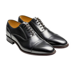 Elegant black leather dress shoes for men, a classic pair of stylish footwear