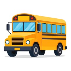A bright yellow school bus with black trim and tinted windows, depicted in a side profile against a white background.