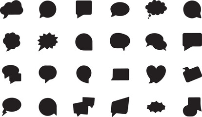 speech bubble icons, chat symbols, communication vector icons, message pictograms, dialogue graphic icons, conversation outline symbols, talk bubble icons, text message graphics, social media chat ico