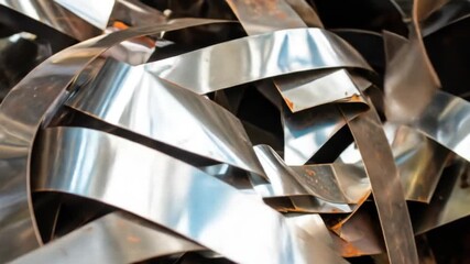Recycled Metal Strips, Abstract Industrial Texture - Powered by Adobe