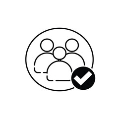 group checkmark flat icon logo illustration vector isoalated, suitable for web design , logo , app and more