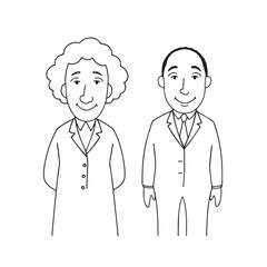 Old people black and white illustration vector image simple minimalist artwork design template