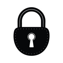 Lock With Key Inside Flat Vector