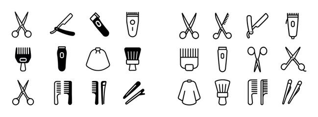 Minimalist Hair Salon Icons