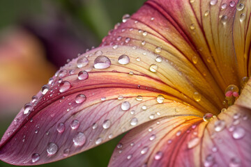 Obraz premium Vibrant Flower Petals with Morning Dew Drops