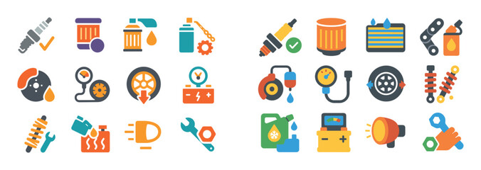 Fototapeta premium Colorful Maintenance Icons