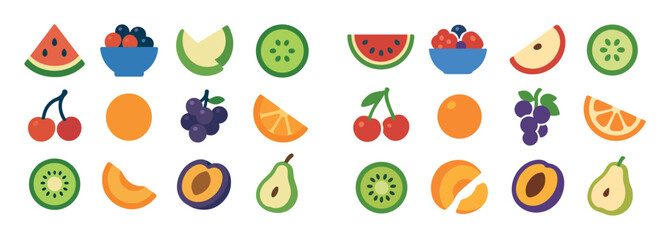 Obraz premium Colorful Picnic Icons
