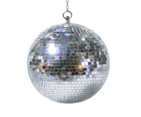 Dazzling disco ball sparkles at dance party nightclub event PNG, cut out, isolated on transparent background
