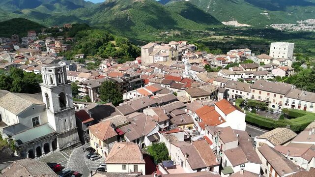 drone, vista su Bagnoli Irpino, Avellino, Italia