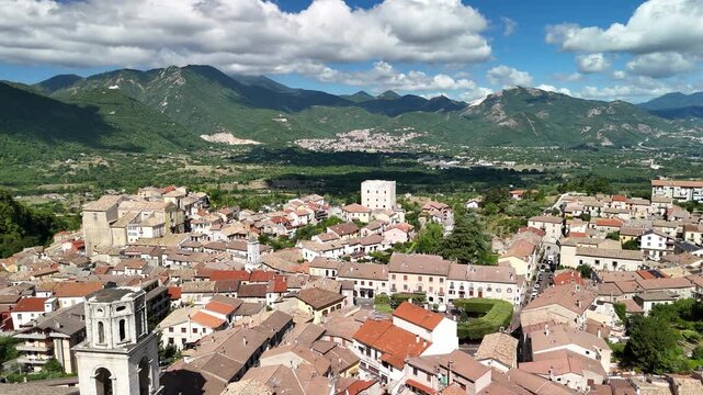 drone, vista su Bagnoli Irpino, Avellino, Italia