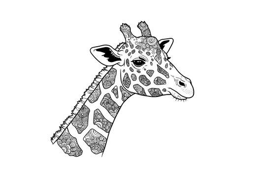 Giraffe Head Zentangle