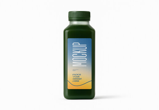 ark Green Juice Bottle Mockup &ndash; Superfood Detox Drink Template
