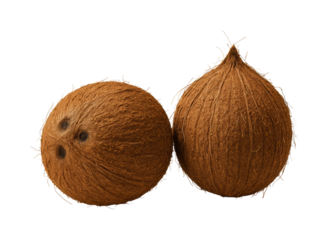 Coconut bowling balls beach food tropical PNG, cut out, isolated on transparent background