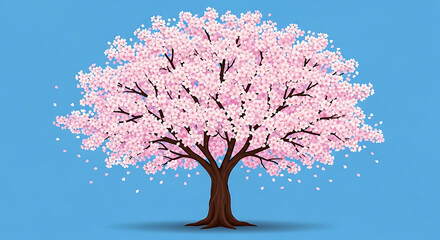 Obraz premium Full Bloom Pink Cherry Blossom Tree Spring Nature Background