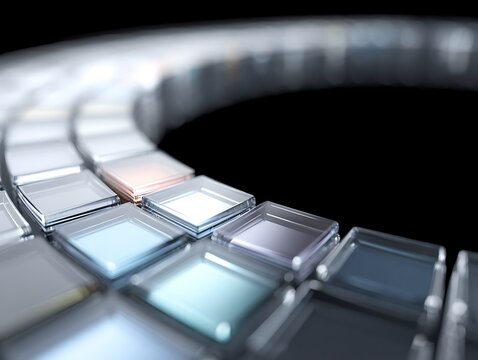 Vivid circular segmented graph with glassy surface