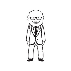 Old people black and white illustration vector image simple minimalist artwork design template
