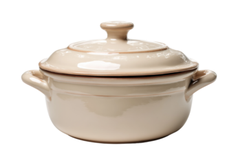 Cooking action with a ceramic pot in the kitchen PNG, cut out, isolated on transparent background