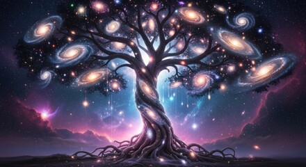 Cosmic tree with galaxies as leaves