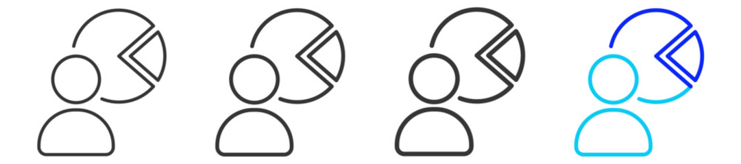 Minority Share icon set collection in creative outline style for business with multiple thickness variations suitable for acquisition illustration vector and design needs