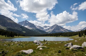Obraz premium mountain lake in the mountains